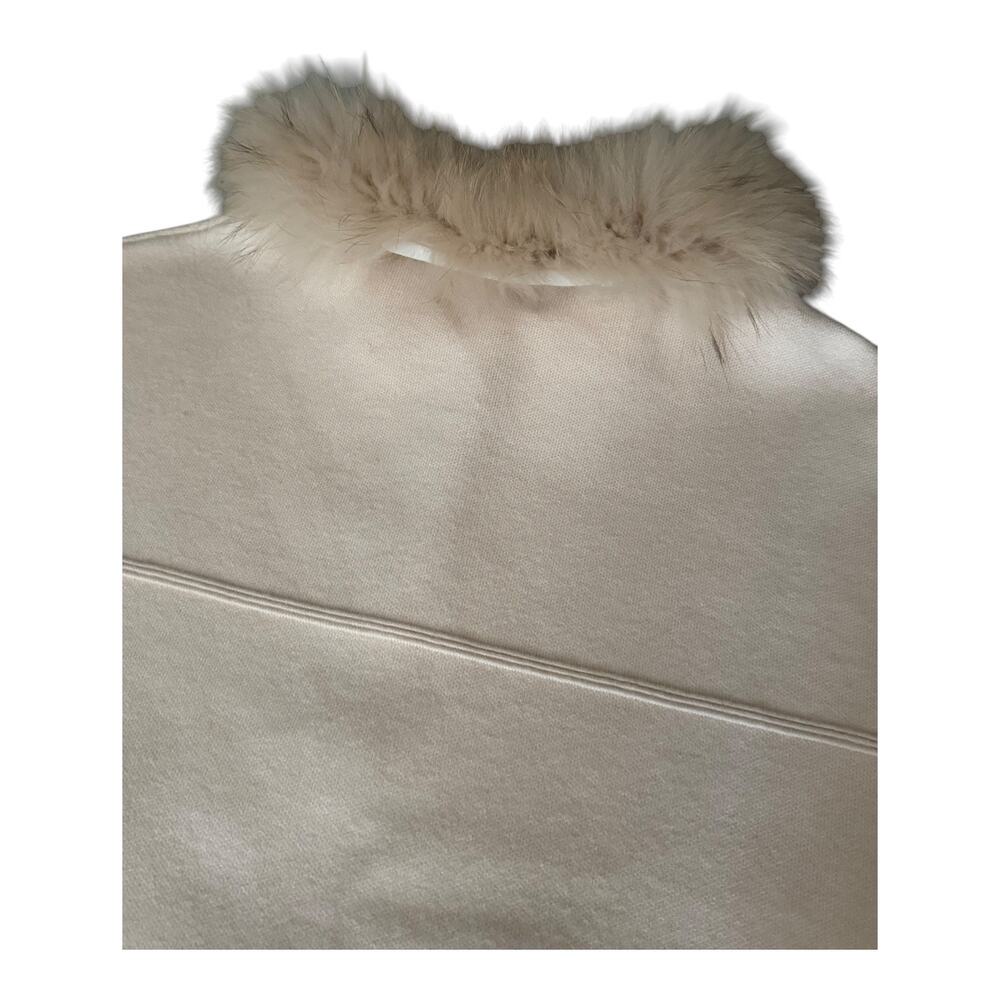 Dolce Cabo Cream Cape with Faux Fur Trim - Picture 7 of 15